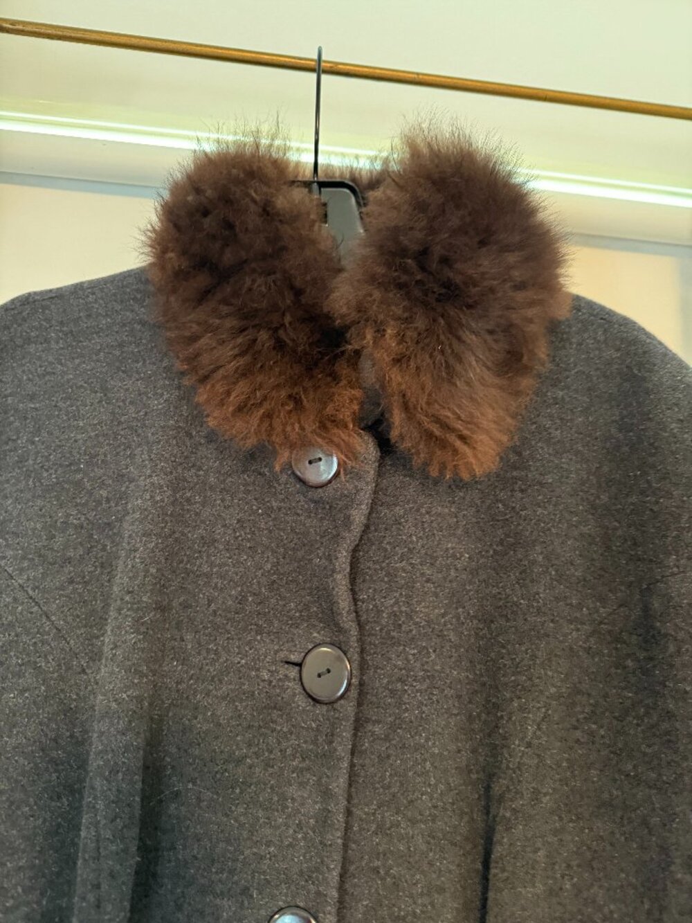 Gorgeous Vintage Saks Fifth Avenue 100% Wool Long Coat Alpaca Collar & Cuffs